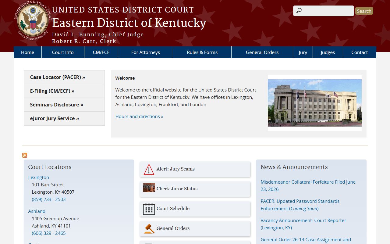 Harrison County Circuit Court Clerk records federal court distinction