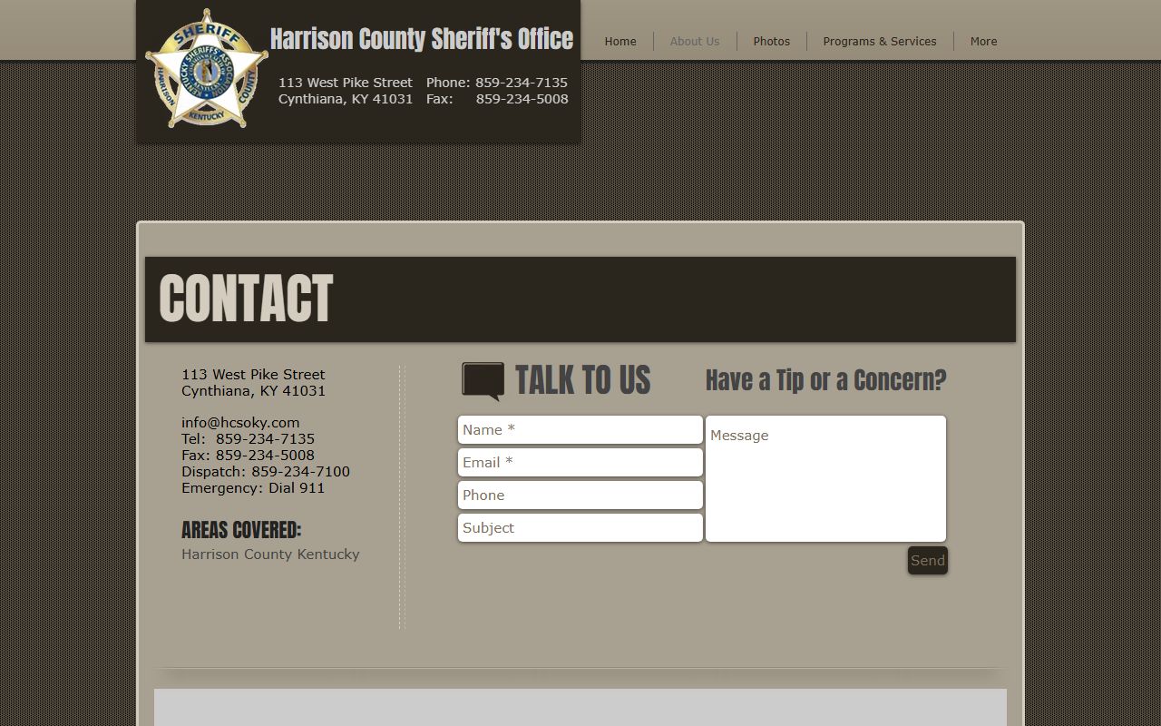 Harrison County arrest records and court charges sheriff contact page