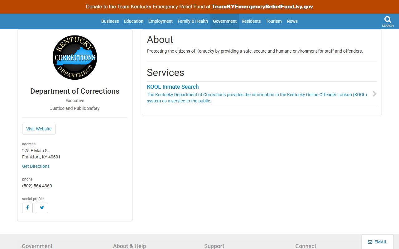 Harrison County warrant records Kentucky Department of Corrections offender lookup source